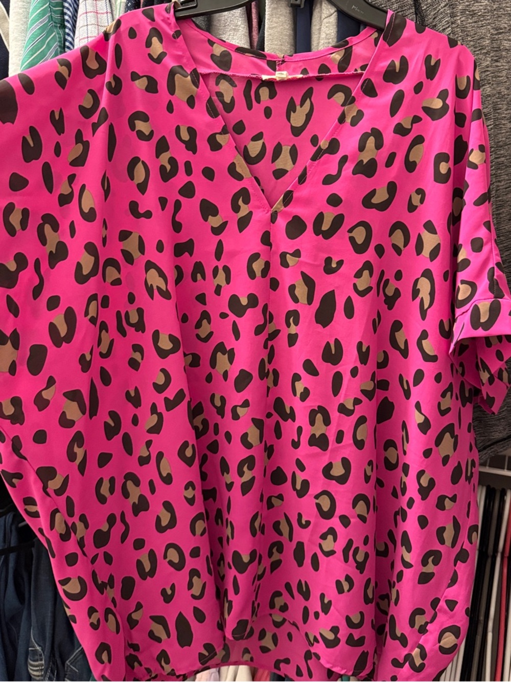 JODIFL Hot Pink Leopard Print Tunic Top